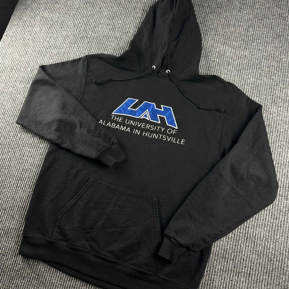 Champion Mens UAH University of Alabama in Huntsville Hoodie Black CS2071 Large